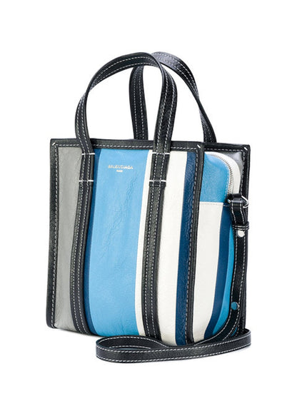 Balenciaga Shopper Bazar Striped XS Blue Grey White