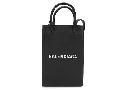 Balenciaga Shopping Phone Holder Bag Black