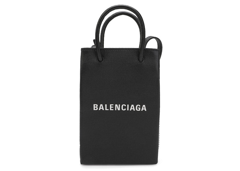 Balenciaga Shopping Phone Holder Bag Black