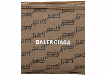 Balenciaga Signature Double Zip Pouch Beige