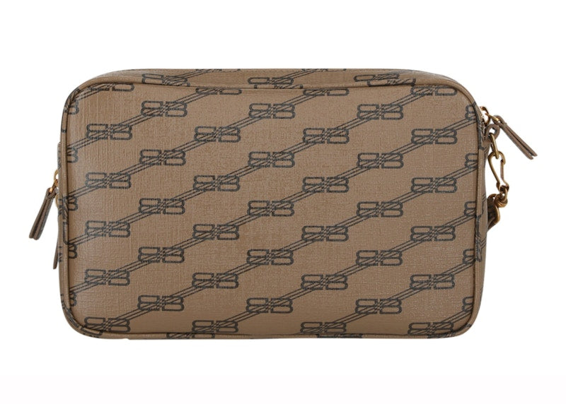 Balenciaga Signature Double Zip Pouch Beige