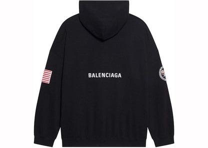 Balenciaga Space Nasa Logo Hoodie Black