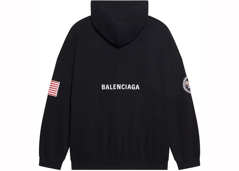 Balenciaga Space Nasa Logo Hoodie Black