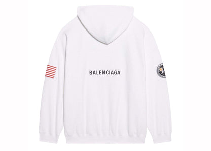 Balenciaga Space Nasa Logo Hoodie White