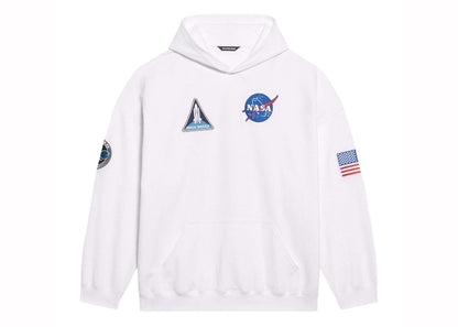Balenciaga Space Nasa Logo Hoodie White