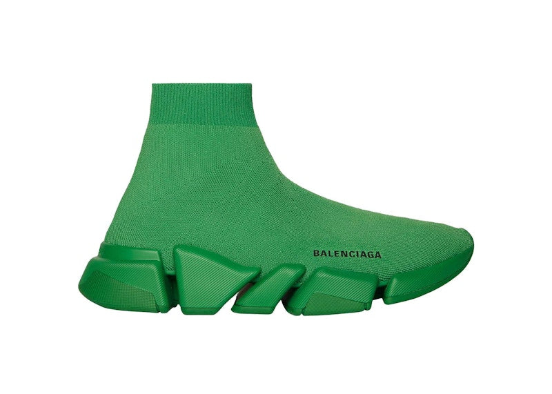Balenciaga Speed 2.0 Monochrome Recycled Knit Green (Women's)