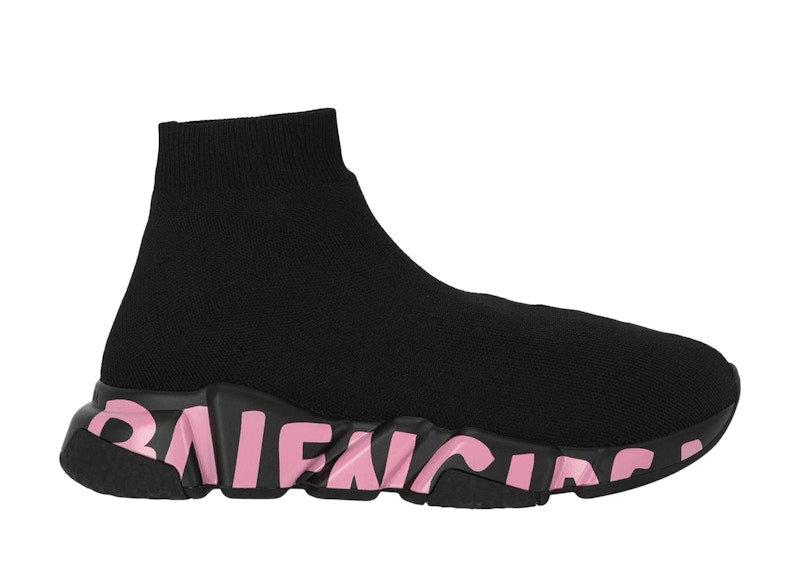 Balenciaga Speed Graffiti Black Black Pink (Women's)