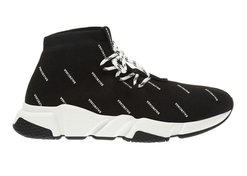 Balenciaga Speed Lace Up All Over Print Black