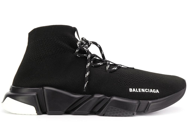 Balenciaga Speed Lace Up Black White Sole