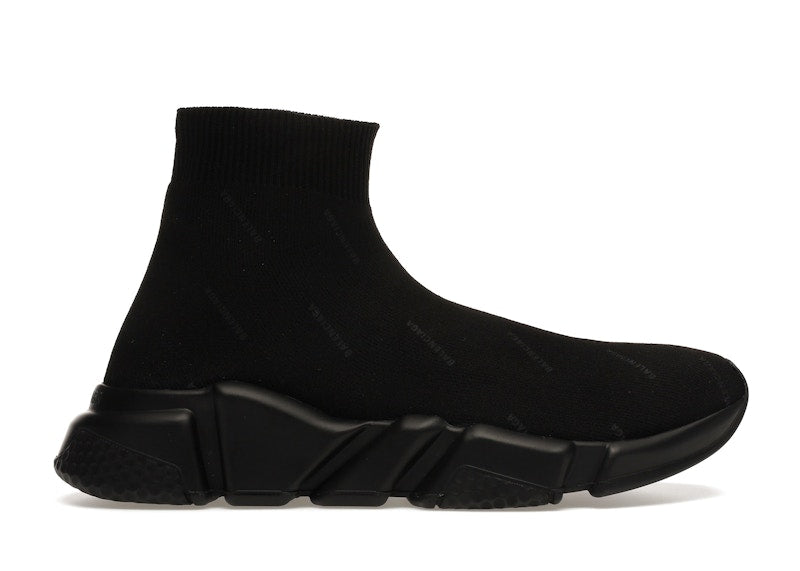 Balenciaga Speed Trainer All Over Logo Black Black (Women's)