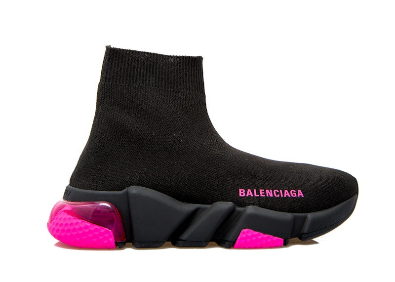 Balenciaga Speed Trainer Clear Sole Black Fluo Pink (Women's)