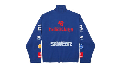 Balenciaga Sponsor Long Sleeve Turtleneck Sweater Blue