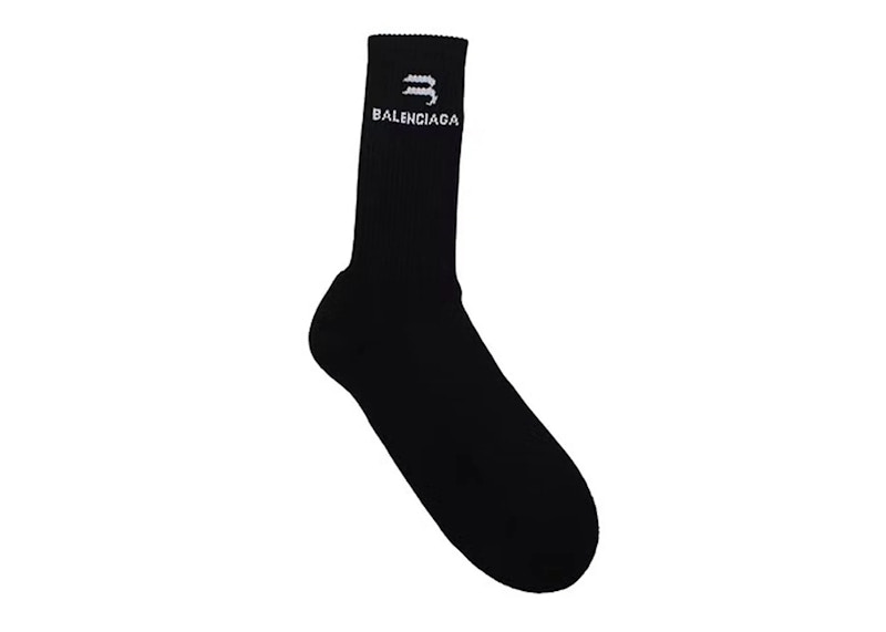 Balenciaga Sporty B Logo Socks Black/White