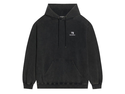 Balenciaga Sporty B Medium Fit Hoodie Black/White