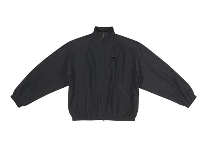 Balenciaga Sporty B Oversized Tracksuit Nylon Jacket Black/Black Logo