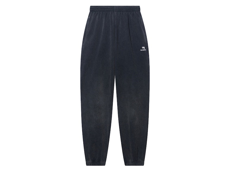 Balenciaga Sporty B Stretch Knee Sweatpants Dark Grey/White