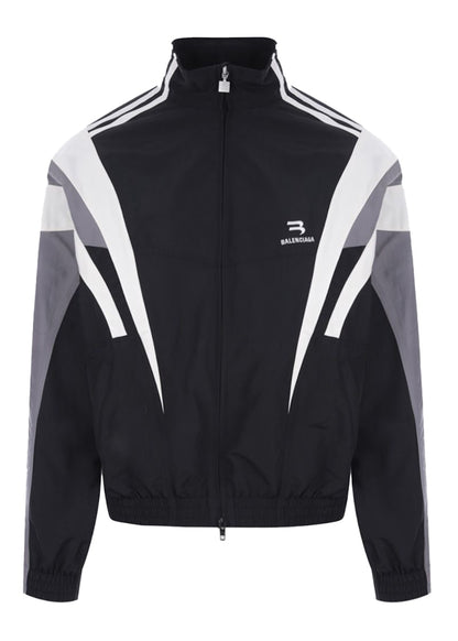 Balenciaga Sporty B Tracksuit Jacket Black/Grey/White