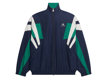 Balenciaga Sporty B Tracksuit Jacket Dark Blue/Green/White