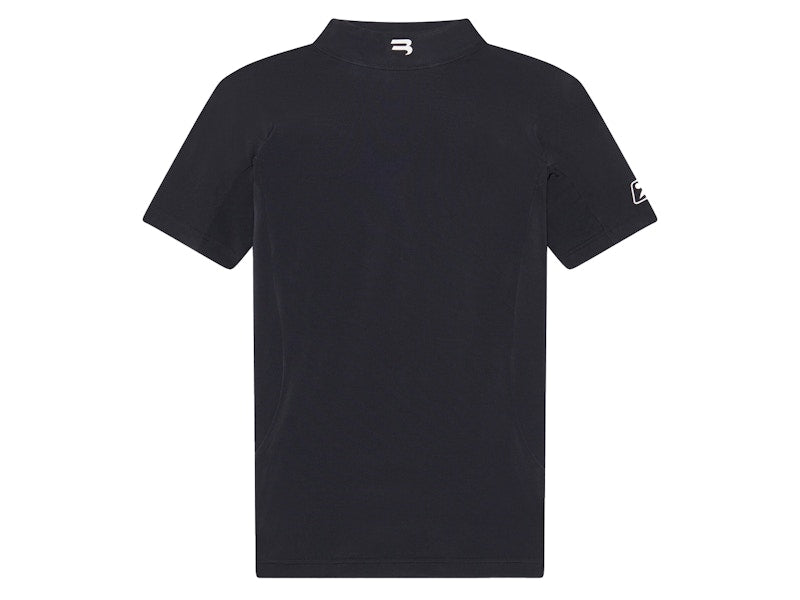 Balenciaga Sporty B Turtle Neck Bodycon Fit Top Black/White