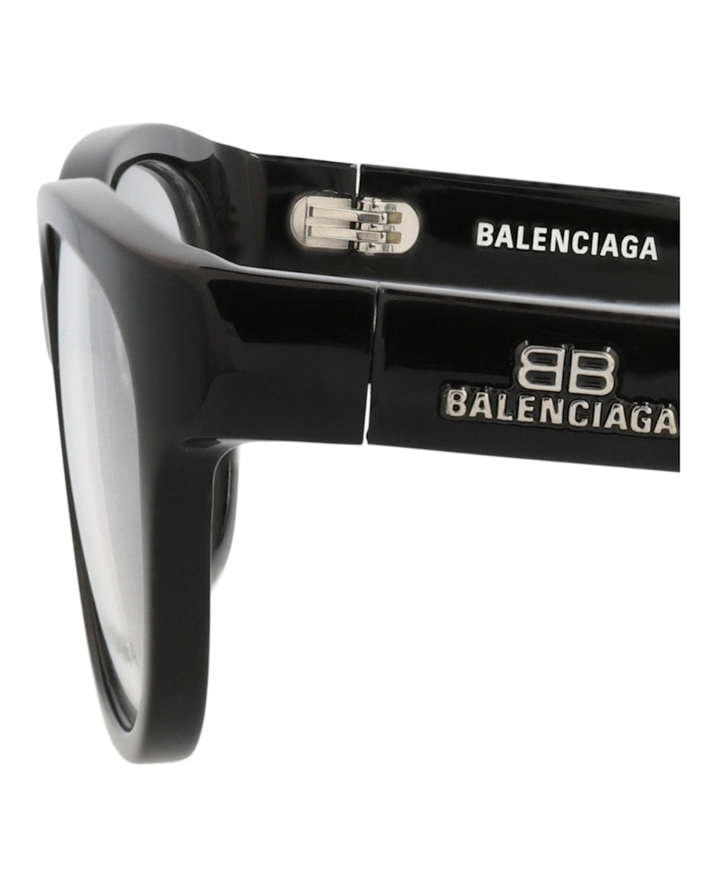 Balenciaga Square-Frame Acetate Optical Frames Black Black Transparent (BB0214O-30011975-001)