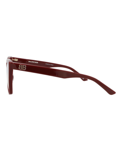 Balenciaga Square-Frame Acetate Optical Frames Burgundy Burgundy Transparent (BB0130O-30010023-006)