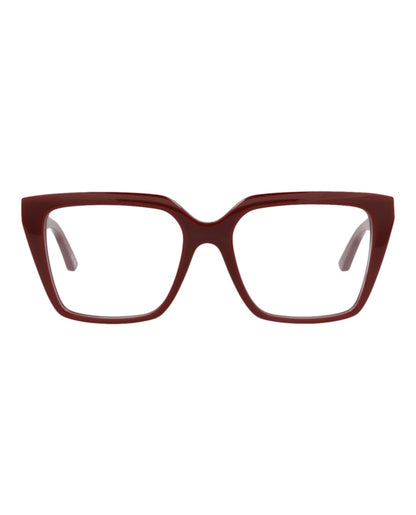 Balenciaga Square-Frame Acetate Optical Frames Burgundy Burgundy Transparent (BB0130O-30010023-006)