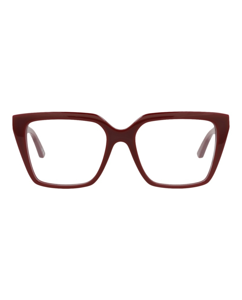 Balenciaga Square-Frame Acetate Optical Frames Burgundy Burgundy Transparent (BB0130O-30010023-006)