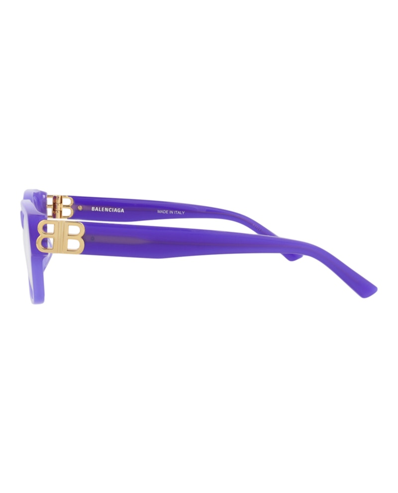 Balenciaga Square-Frame Acetate Optical Frames Violet Gold Transparent (BB0105O-30008979-003)