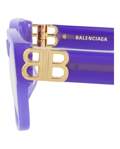 Balenciaga Square-Frame Acetate Optical Frames Violet Gold Transparent (BB0105O-30008979-003)