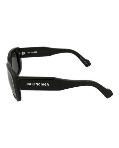 Balenciaga Square-Frame Acetate Sunglasses Black/Black/Grey (BB0072S-30008290-001)