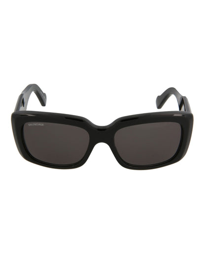Balenciaga Square-Frame Acetate Sunglasses Black/Black/Grey (BB0072S-30008290-001)