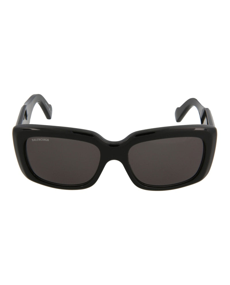 Balenciaga Square-Frame Acetate Sunglasses Black/Black/Grey (BB0072S-30008290-001)