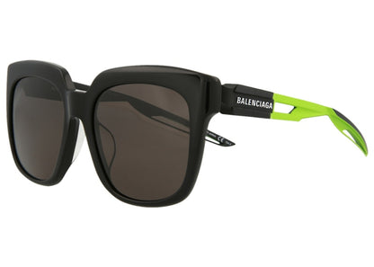Balenciaga Square-Frame Acetate Sunglasses Black/Green/Grey (BB0025SA-30007768-004)