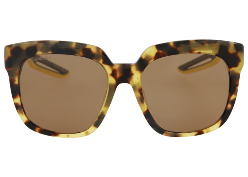 Balenciaga Square-Frame Acetate Sunglasses Havana/Grey/Brown (BB0025SA-30007768-005)