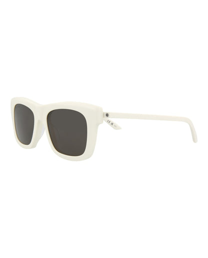 Balenciaga Square-Frame Acetate Sunglasses Ivory/Ivory/Grey (BB0161S-30011339-004)