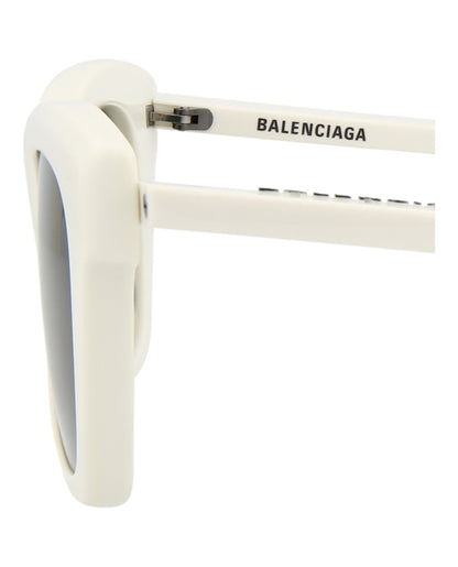 Balenciaga Square-Frame Acetate Sunglasses Ivory/Ivory/Grey (BB0161S-30011339-004)