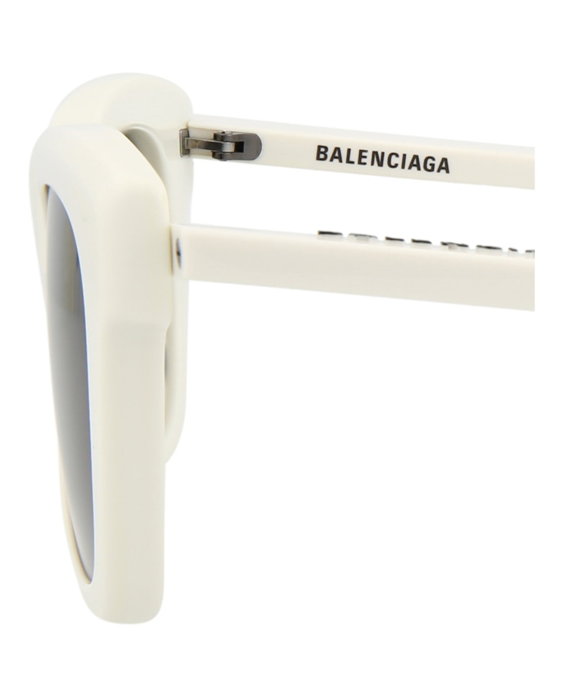 Balenciaga Square-Frame Acetate Sunglasses Ivory/Ivory/Grey (BB0161S-30011339-004)
