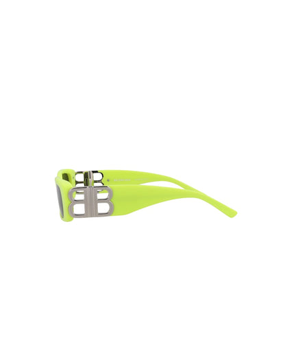 Balenciaga Square-Frame Acetate Sunglasses Yellow/Silver/Grey (BB0096S-30008871-008)