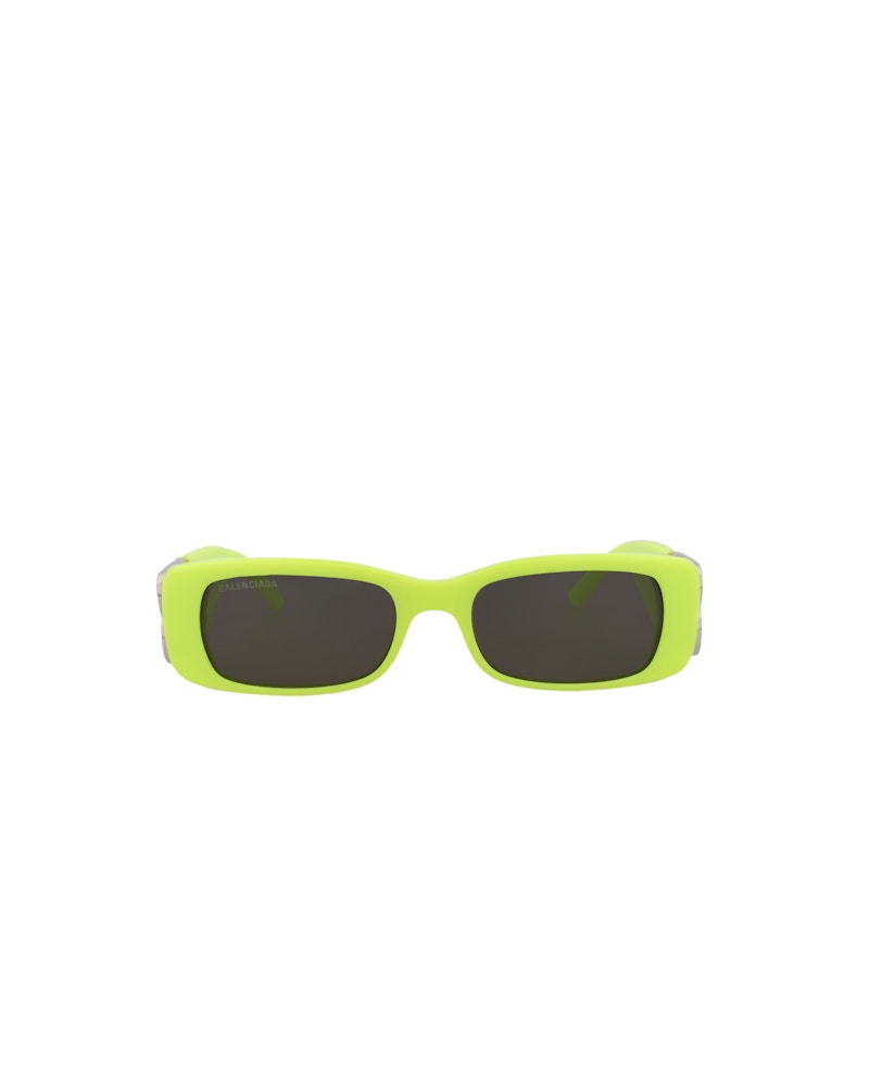 Balenciaga Square-Frame Acetate Sunglasses Yellow/Silver/Grey (BB0096S-30008871-008)