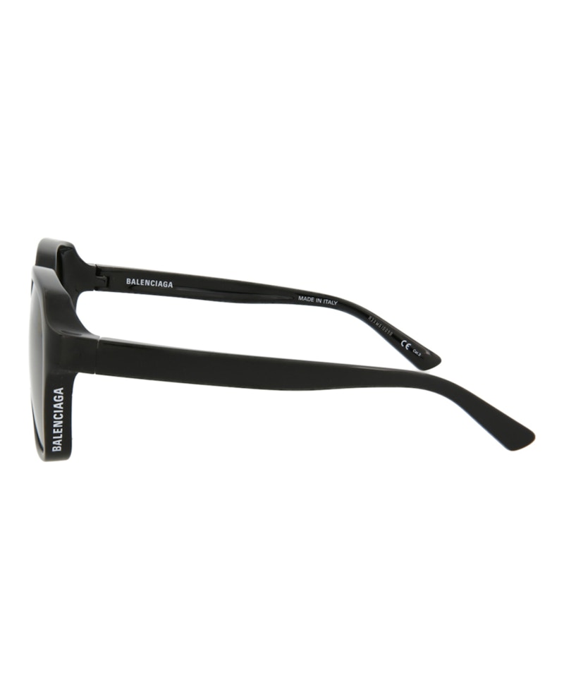 Balenciaga Square-Frame Bio Injection Rilsan Sunglasses Black/Black/Grey (BB0153SA-30011226-001)