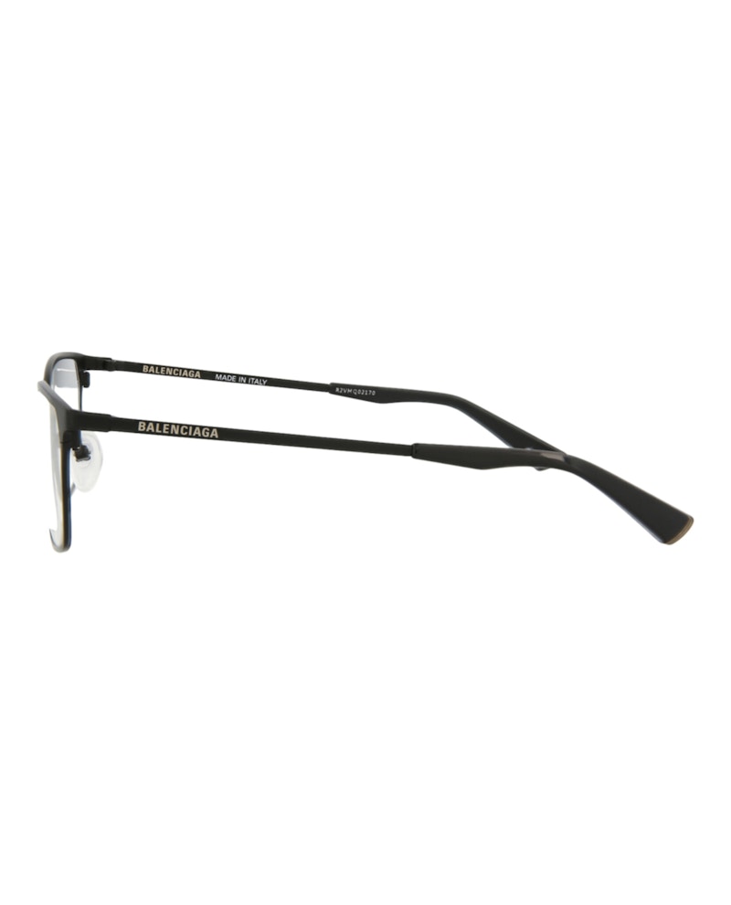 Balenciaga Square-Frame Metal Optical Frames Black Black Transparent (BB0085O-30008408-001)