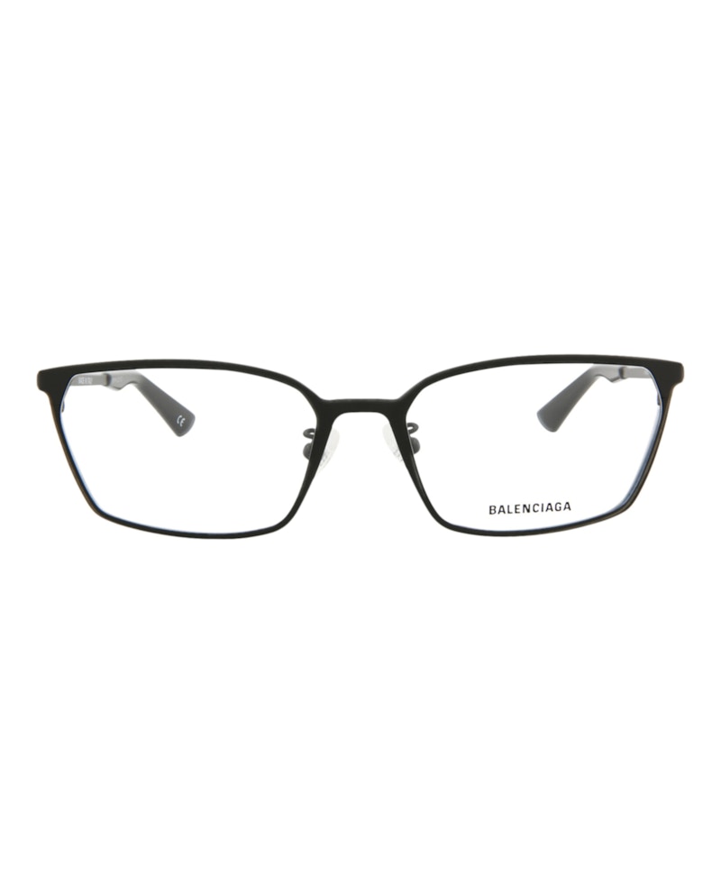 Balenciaga Square-Frame Metal Optical Frames Black Black Transparent (BB0085O-30008408-001)