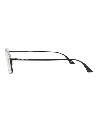 Balenciaga Square-Frame Metal Optical Frames Black Black Transparent (BB0143O-30010029-001)