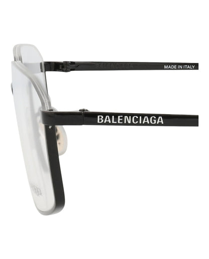 Balenciaga Square-Frame Metal Optical Frames Black Black Transparent (BB0143O-30010029-001)