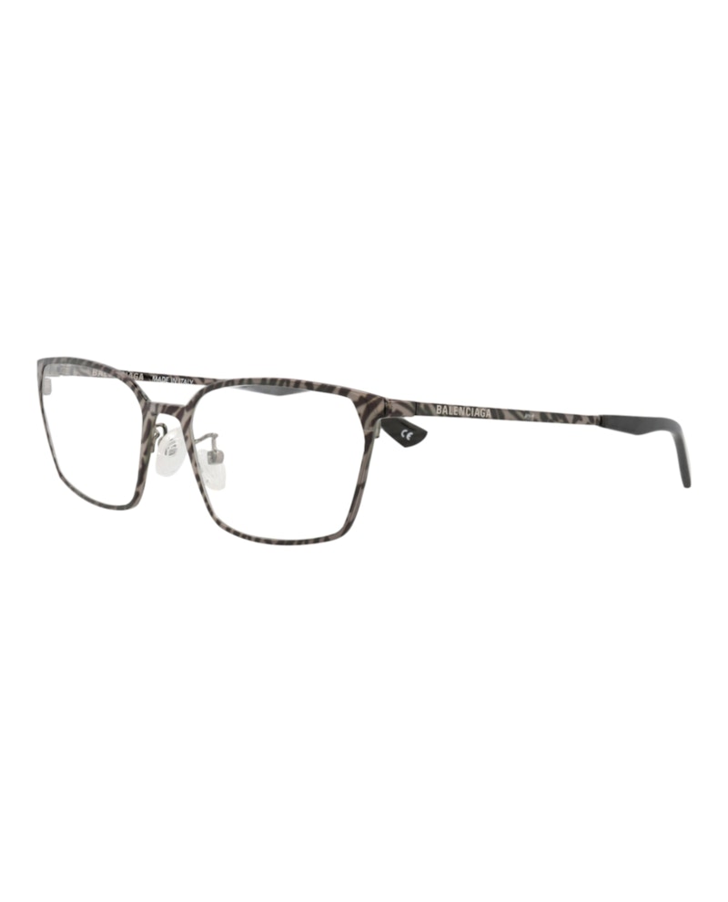 Balenciaga Square-Frame Metal Optical Frames Ruthenium Ruthenium Transparent (BB0085O-30008408-003)