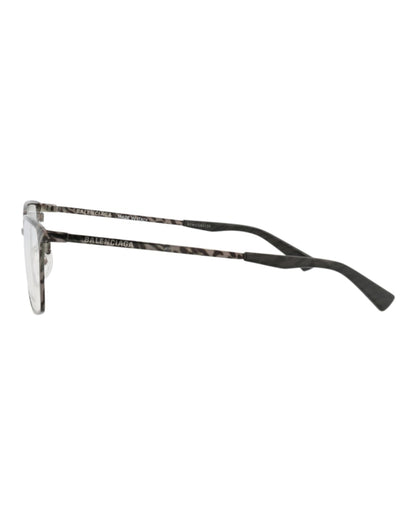 Balenciaga Square-Frame Metal Optical Frames Ruthenium Ruthenium Transparent (BB0085O-30008408-003)