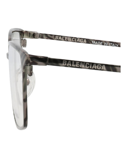 Balenciaga Square-Frame Metal Optical Frames Ruthenium Ruthenium Transparent (BB0085O-30008408-003)