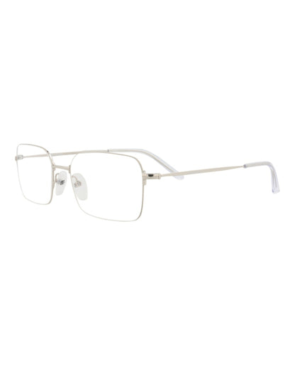 Balenciaga Square-Frame Metal Optical Frames Silver Silver Transparent (BB0033O-30006632-002)