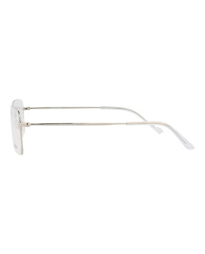 Balenciaga Square-Frame Metal Optical Frames Silver Silver Transparent (BB0033O-30006632-002)