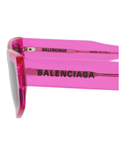 Balenciaga Square-Frame Recycled Acetate Sunglasses Fuchsia Fuchsia Grey (BB0305S-30014522-005)